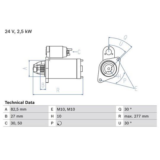 0 986 013 390 - Startmotor 