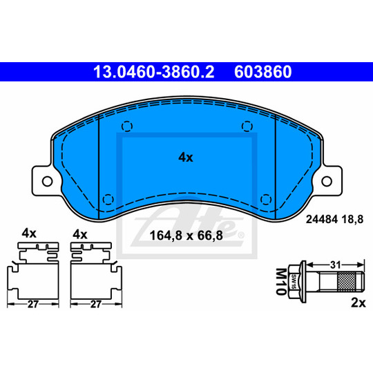 13.0460-3860.2 - Brake Pad Set, disc brake 