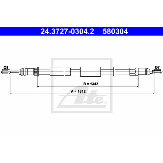 24.3727-0304.2 - Cable, parking brake 