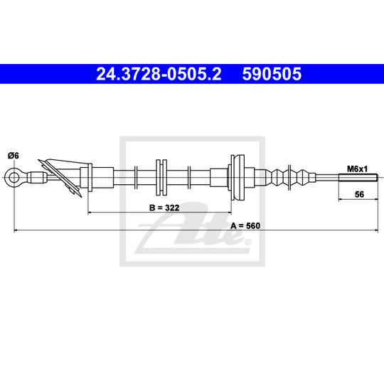 24.3728-0505.2 - Clutch Cable 