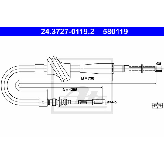 24.3727-0119.2 - Cable, parking brake 