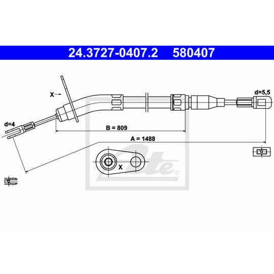 24.3727-0407.2 - Cable, parking brake 