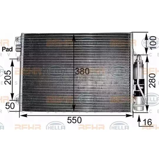8FC 351 300-491 - Condenser, air conditioning 