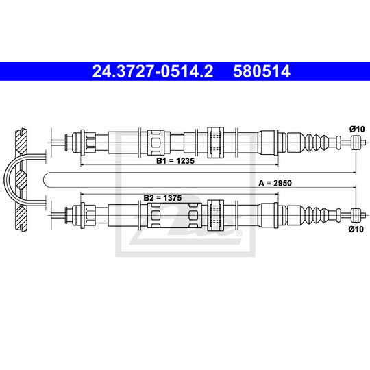 24.3727-0514.2 - Cable, parking brake 