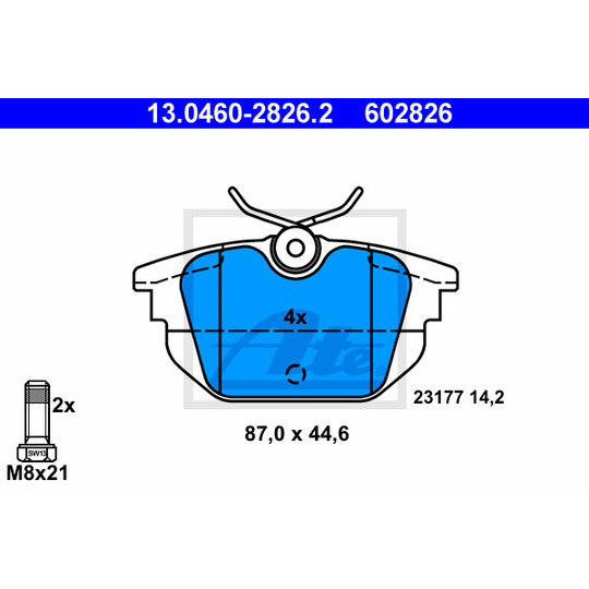 13.0460-2826.2 - Brake Pad Set, disc brake 