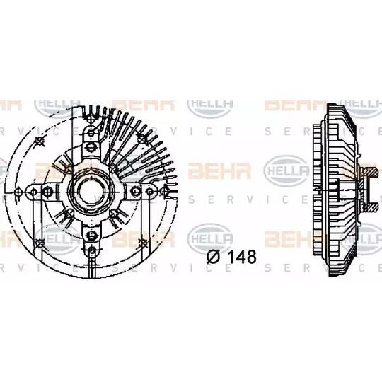 8MV 376 732-321 - Clutch, radiator fan 