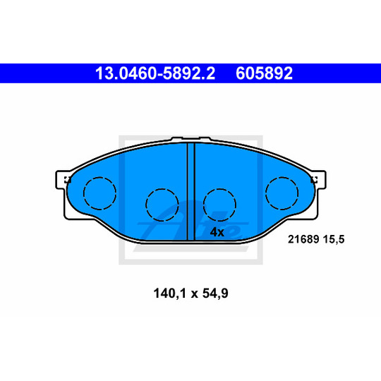 13.0460-5892.2 - Brake Pad Set, disc brake 