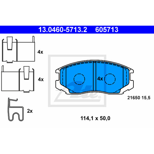 13.0460-5713.2 - Brake Pad Set, disc brake 