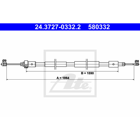 24.3727-0332.2 - Cable, parking brake 