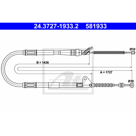 24.3727-1933.2 - Cable, parking brake 