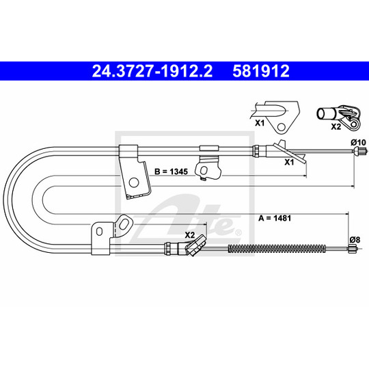 24.3727-1912.2 - Cable, parking brake 