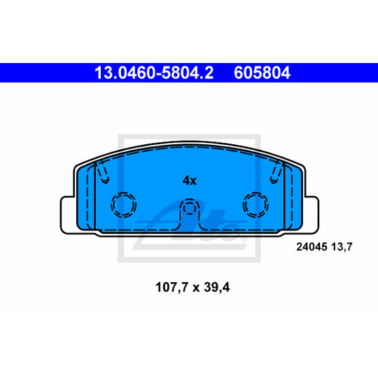 13.0460-5804.2 - Brake Pad Set, disc brake 