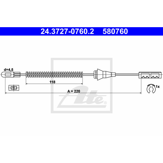 24.3727-0760.2 - Cable, parking brake 