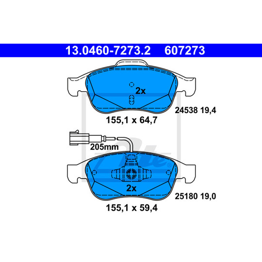 13.0460-7273.2 - Brake Pad Set, disc brake 