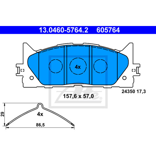 13.0460-5764.2 - Brake Pad Set, disc brake 