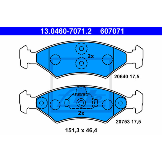 13.0460-7071.2 - Brake Pad Set, disc brake 