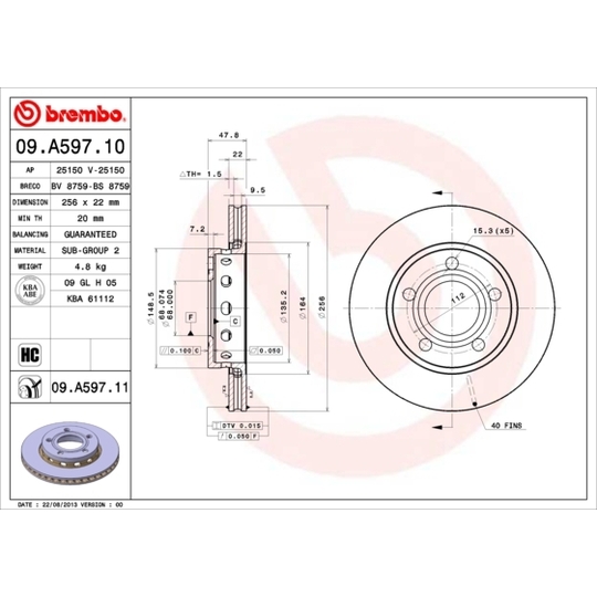 09.A597.11 - Brake Disc 