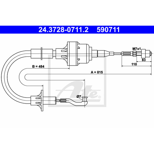 24.3728-0711.2 - Clutch Cable 