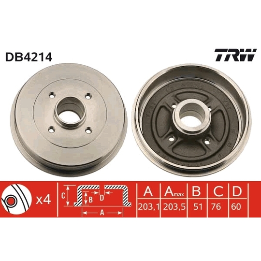 DB4214 - Brake Drum 