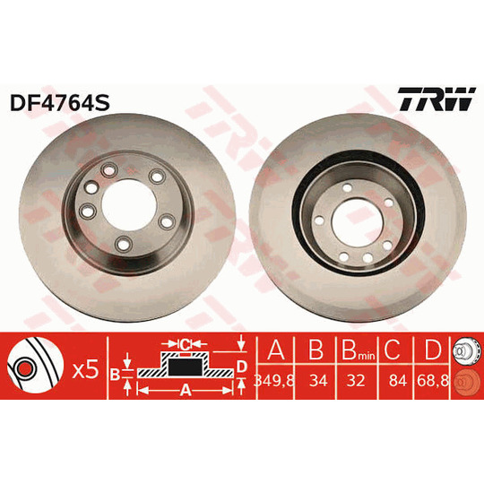 DF4764S - Brake Disc 