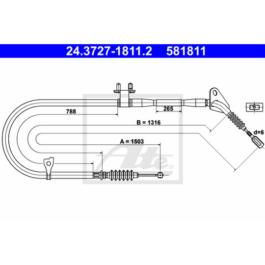24.3727-1811.2 - Cable, parking brake 