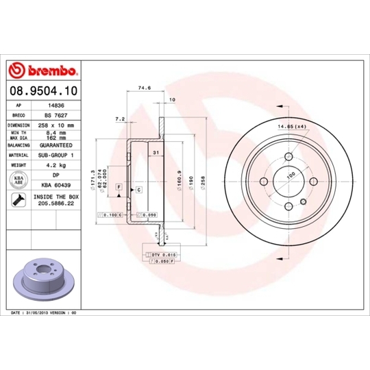 08.9504.10 - Brake Disc 