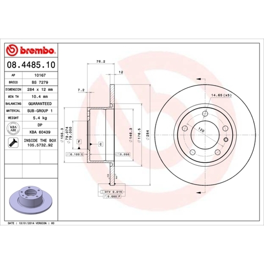 08.4485.10 - Brake Disc 