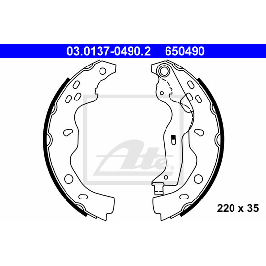 03.0137-0490.2 - Brake Shoe Set 