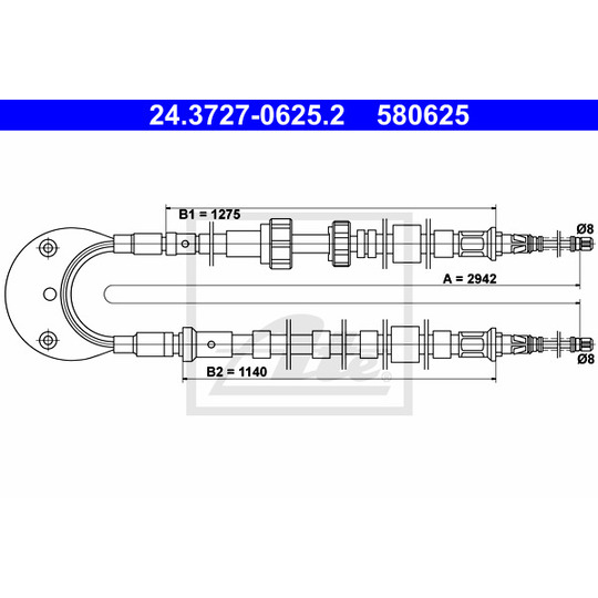 24.3727-0625.2 - Cable, parking brake 