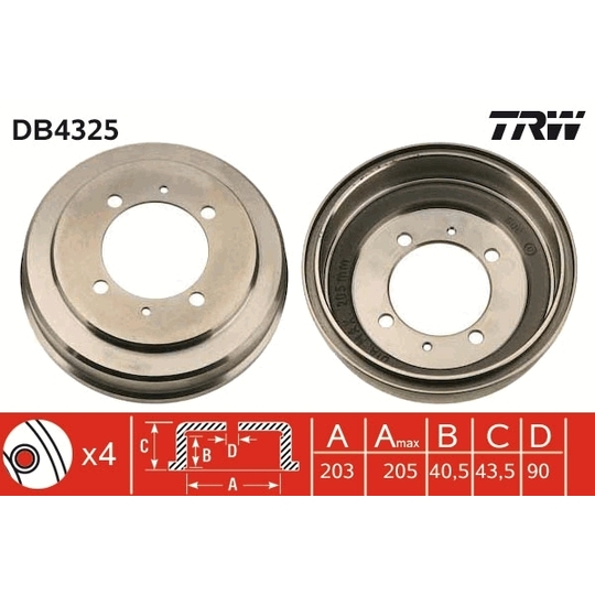 DB4325 - Brake Drum 