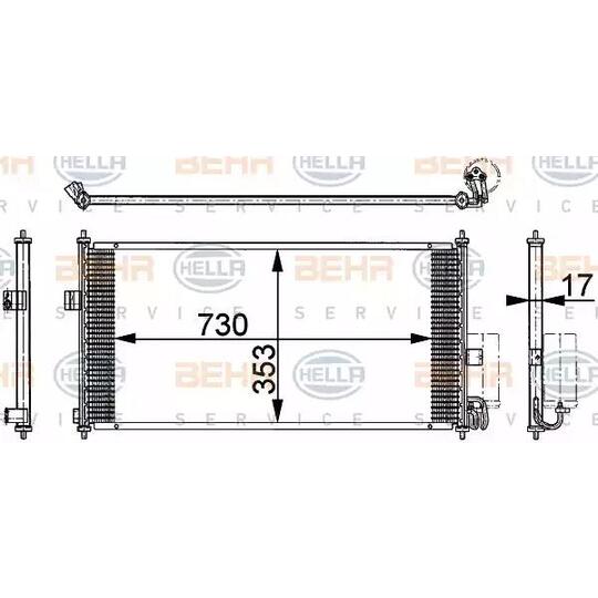 8FC 351 317-751 - Condenser, air conditioning 