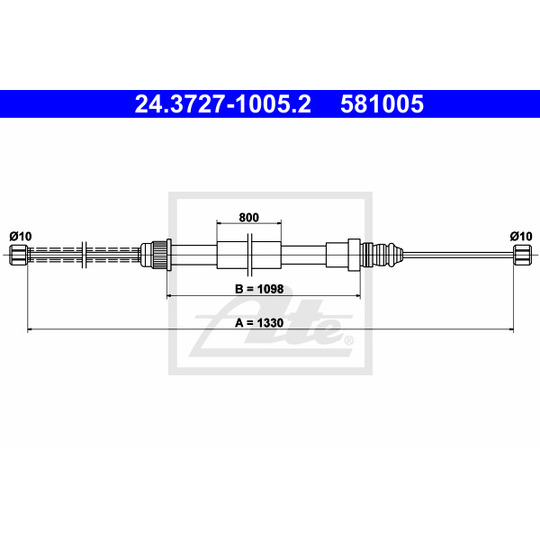 24.3727-1005.2 - Cable, parking brake 
