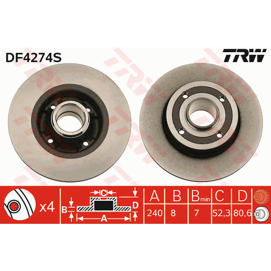DF4274S - Brake Disc 