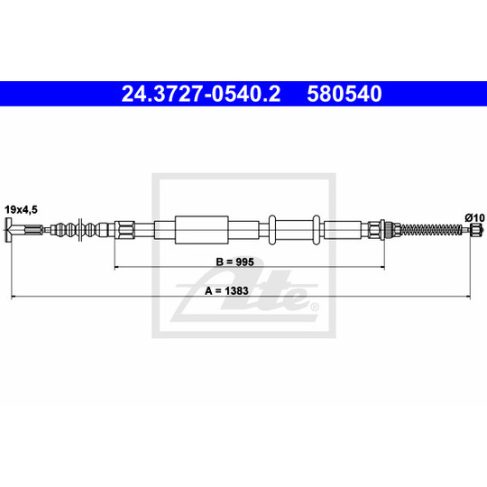 24.3727-0540.2 - Cable, parking brake 