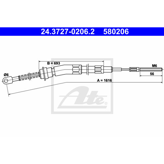 24.3727-0206.2 - Cable, parking brake 