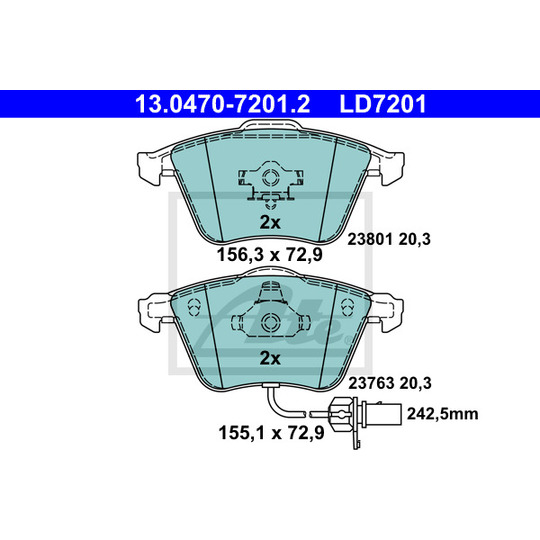 13.0470-7201.2 - Brake Pad Set, disc brake 