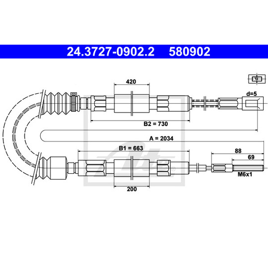 24.3727-0902.2 - Cable, parking brake 