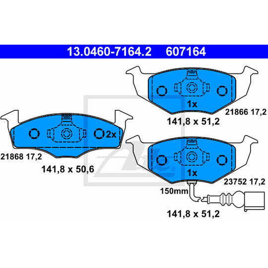 13.0460-7164.2 - Brake Pad Set, disc brake 