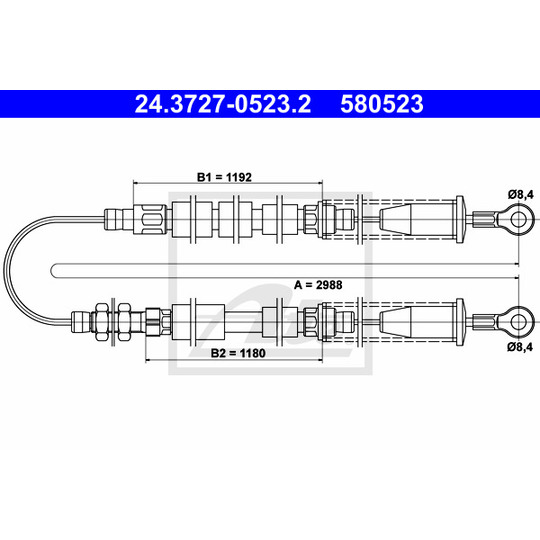 24.3727-0523.2 - Cable, parking brake 