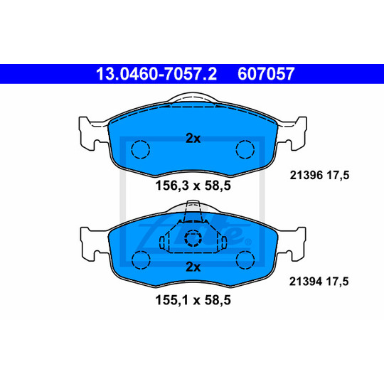 13.0460-7057.2 - Brake Pad Set, disc brake 