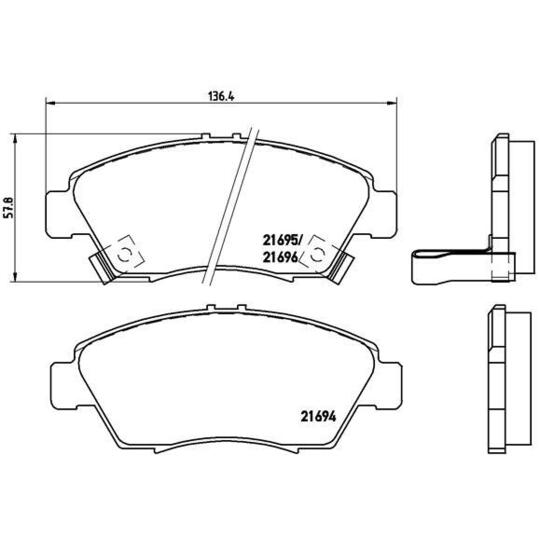 P 28 023 - Brake Pad Set, disc brake 