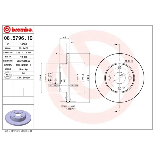 08.5796.10 - Brake Disc 