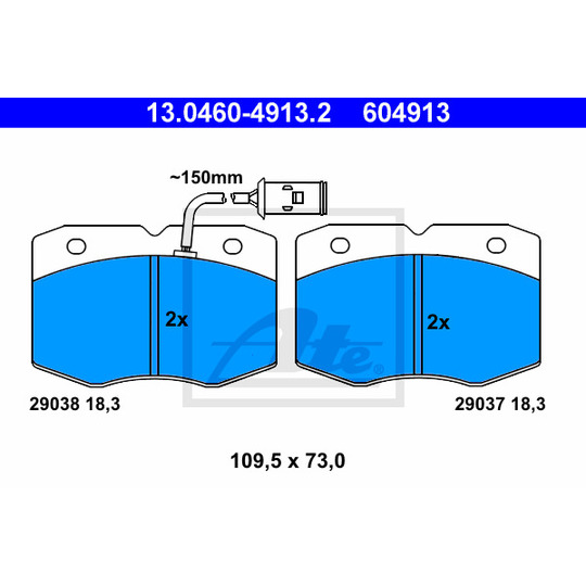 13.0460-4913.2 - Brake Pad Set, disc brake 