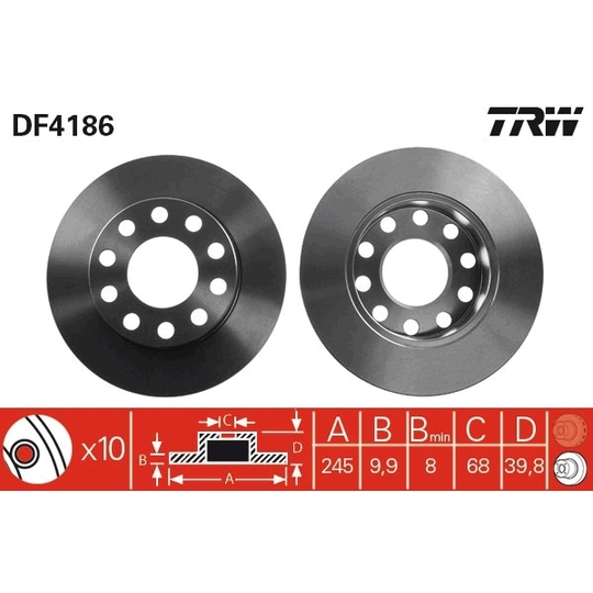 DF4186 - Brake Disc 