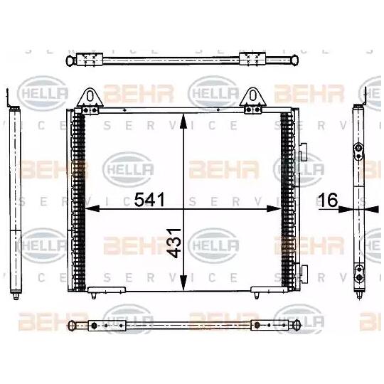 8FC 351 317-741 - Condenser, air conditioning 