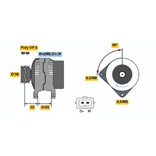 0 986 040 880 - Alternator 