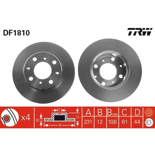 DF1810 - Brake Disc 