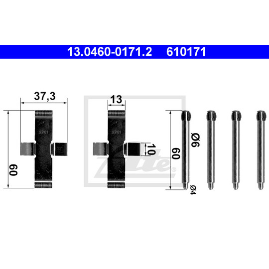 13.0460-0171.2 - Accessory Kit, disc brake pad 