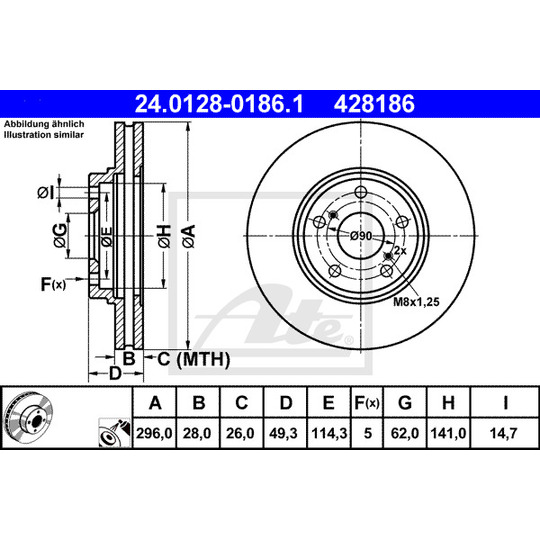 24.0128-0186.1 - Brake Disc 