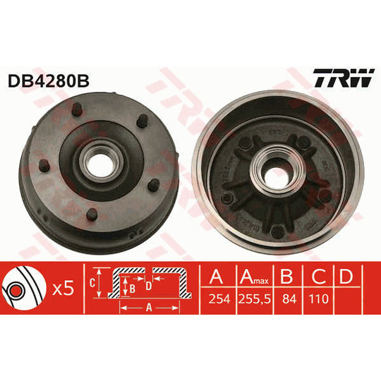 DB4280B - Brake Drum 